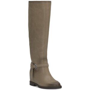 Lucky Brand Womens Maltet Knee High Wedge Boots Silver Cloud Size 9.5M NIB